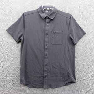 VRST Refined Knit Button Down Shirt Size Small Gray‎ Men Moisture Wicking Casual